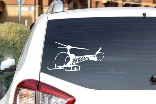 H-13 Sioux / Bell 47 Helicopter Vinyl Decal 3/4 view