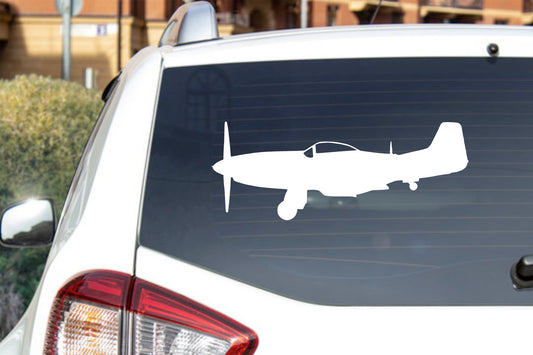 P-51 Mustang WWII Fighter Side view Landing Gear Down Airplane Decal